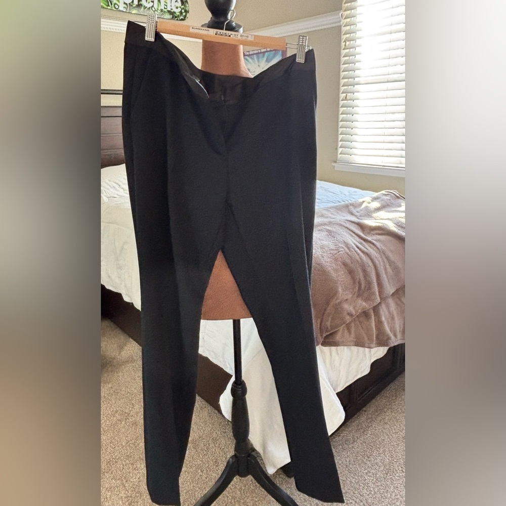 Zara dark blue Boot Cut Pants with tuxedo like detail